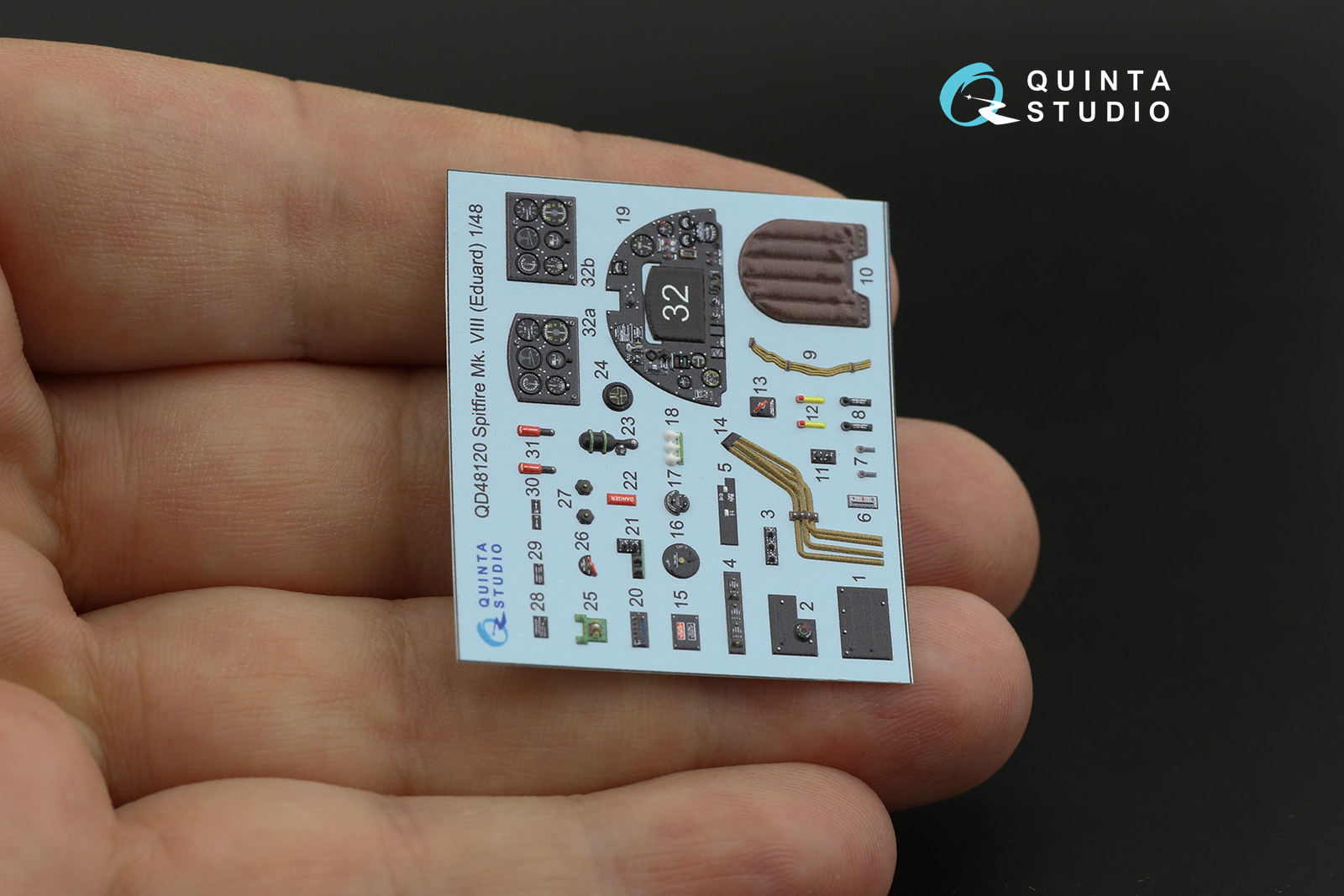 QD48120 3D Декаль интерьера кабины Spitfire Mk.VIII (Eduard)