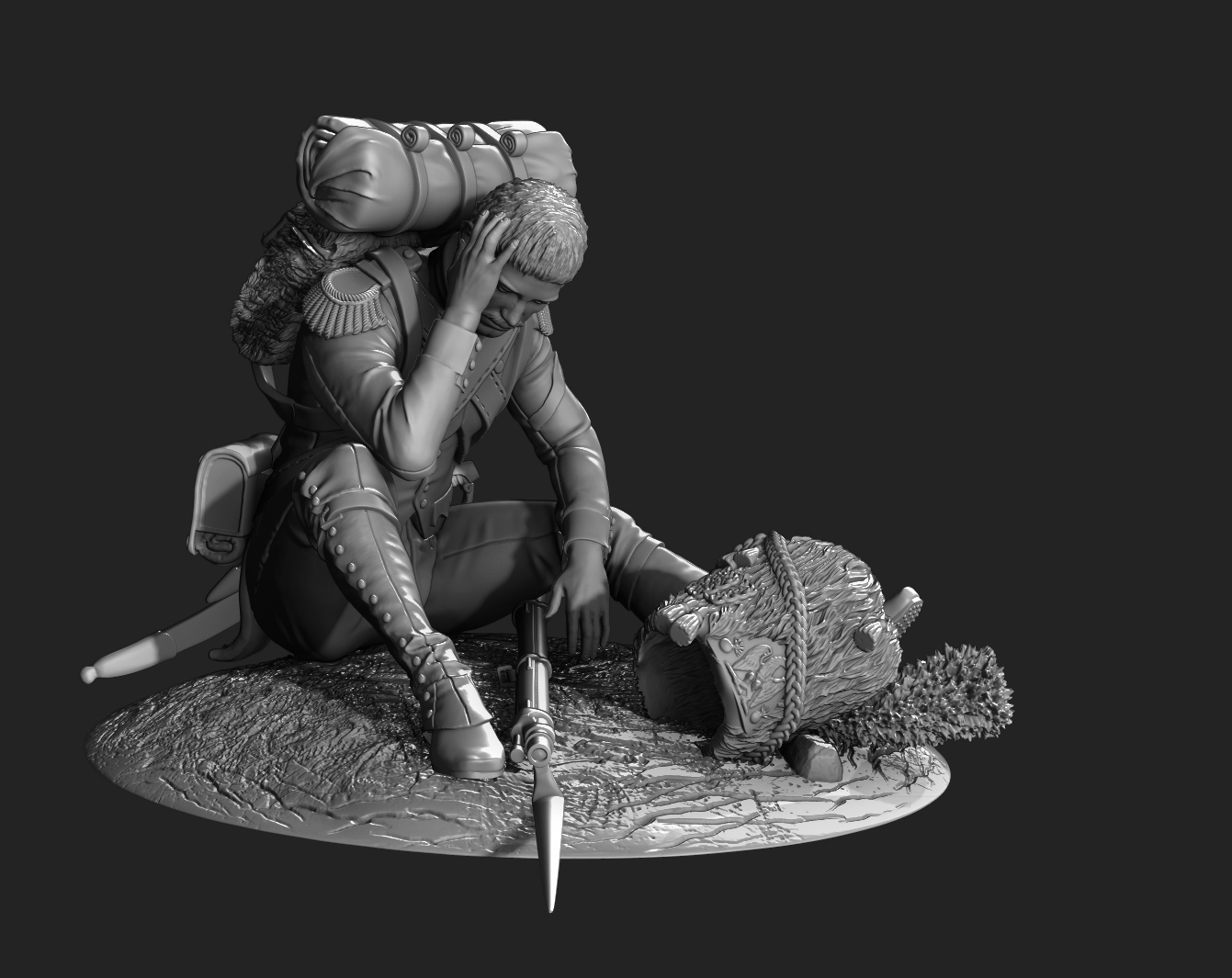 CHM-75007. Раненый гренадер Французской Императорской гвардии, 1808-15 гг. (фигура без подставки). 75 мм. Материал – смола Chronos Miniatures CHM-75007. Раненый гренадер Французской Императорской гвардии, 1808-15 гг. (фигура без подставки). 75 мм. Материал – смола Chronos Miniatures