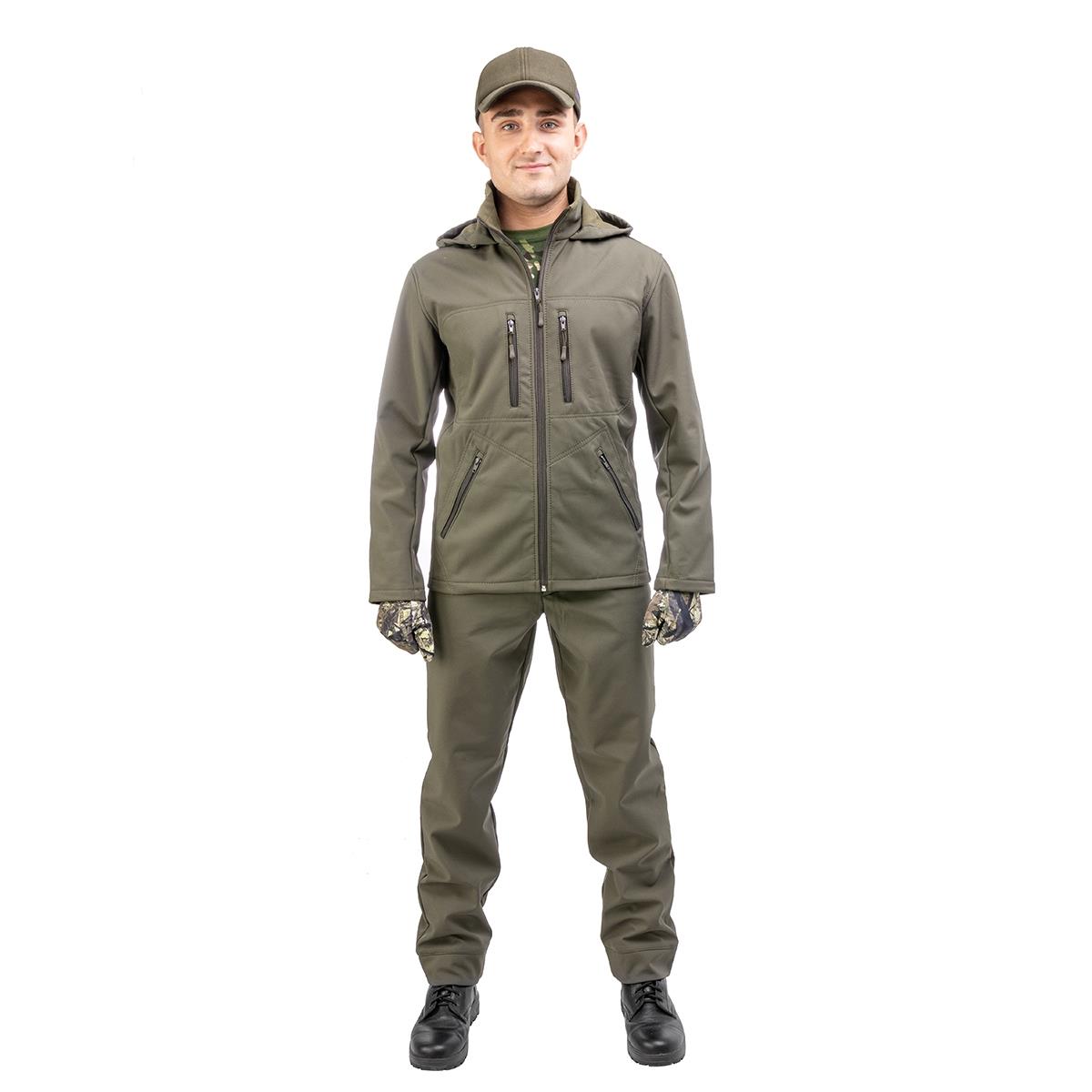 Костюм демисезонный КУМИР PRO, soft shell, цв.хаки, р.60-62/182-188 Helios