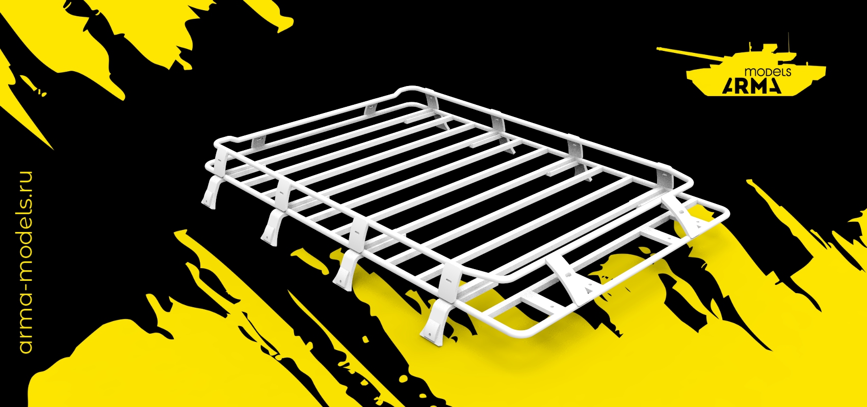 AM35146 Миниатюра Багажник экспедиционный средний 2200 на 1500 в масштабе 1/35 размер  изделия 65*45мм