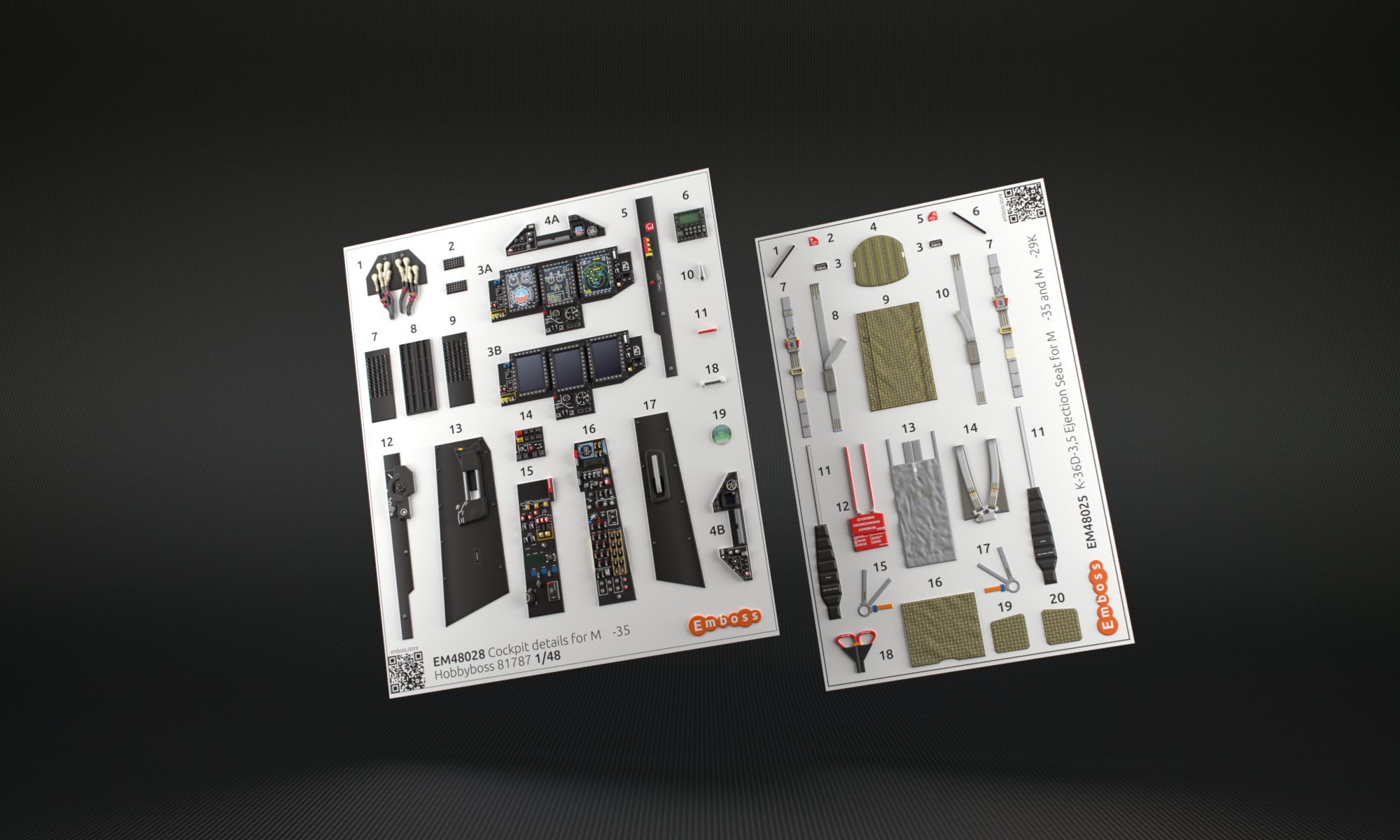 EM48028C Комбо набор Миг-35 для Hobbyboss 81786 1:48 (3D декаль)