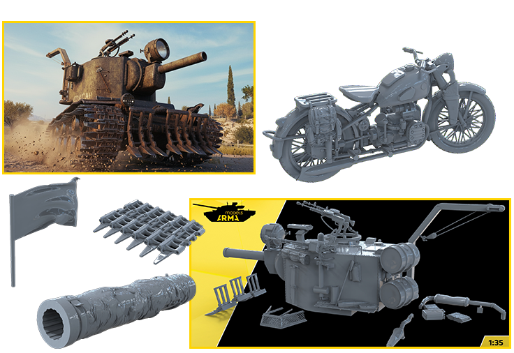 Советский тяжелый танк КВ-2 «Багровый легион», 1/35!