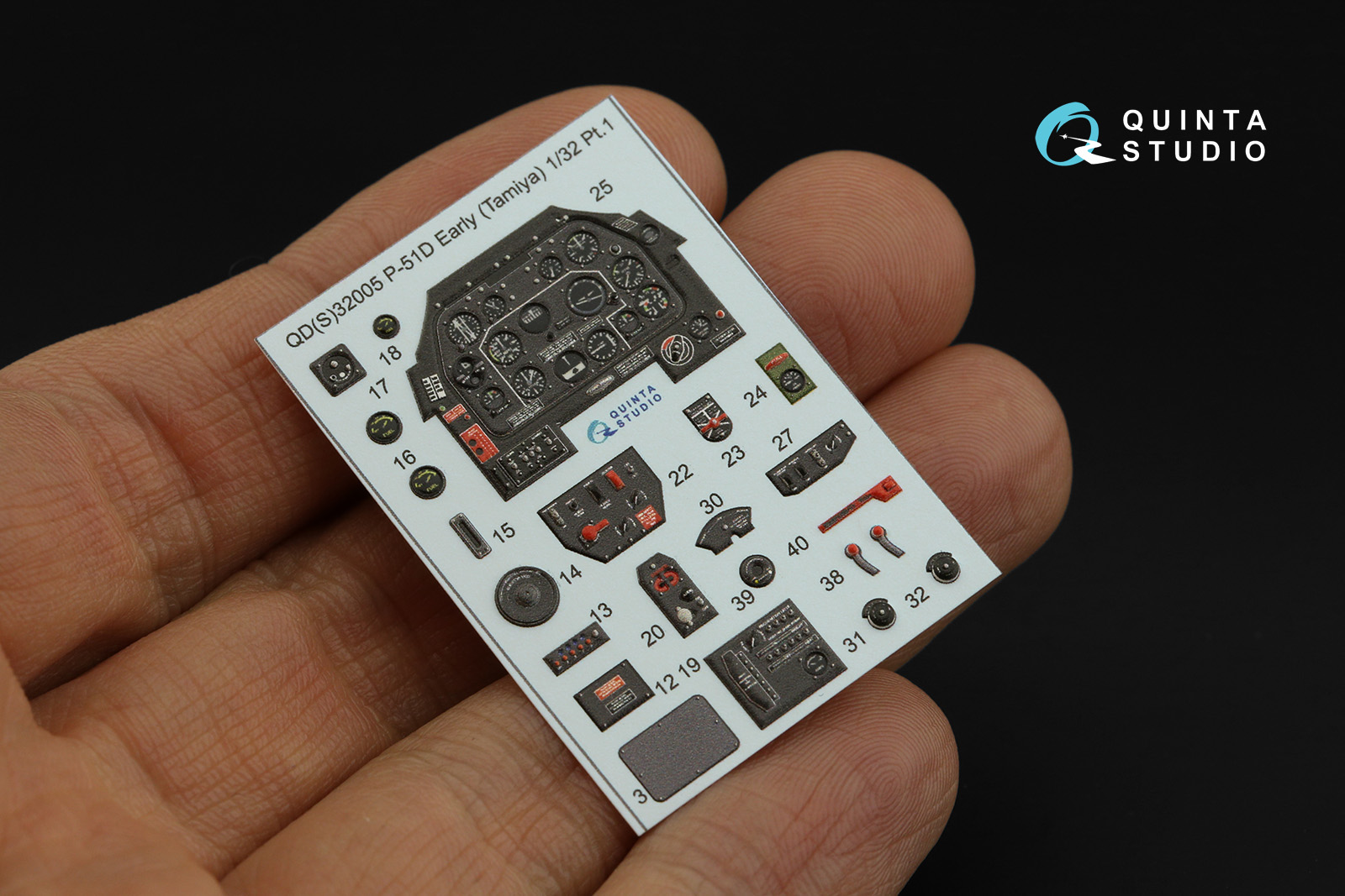 QDS-32005 3D Декаль интерьера кабины P-51D (Early) (Tamiya) (малая версия)