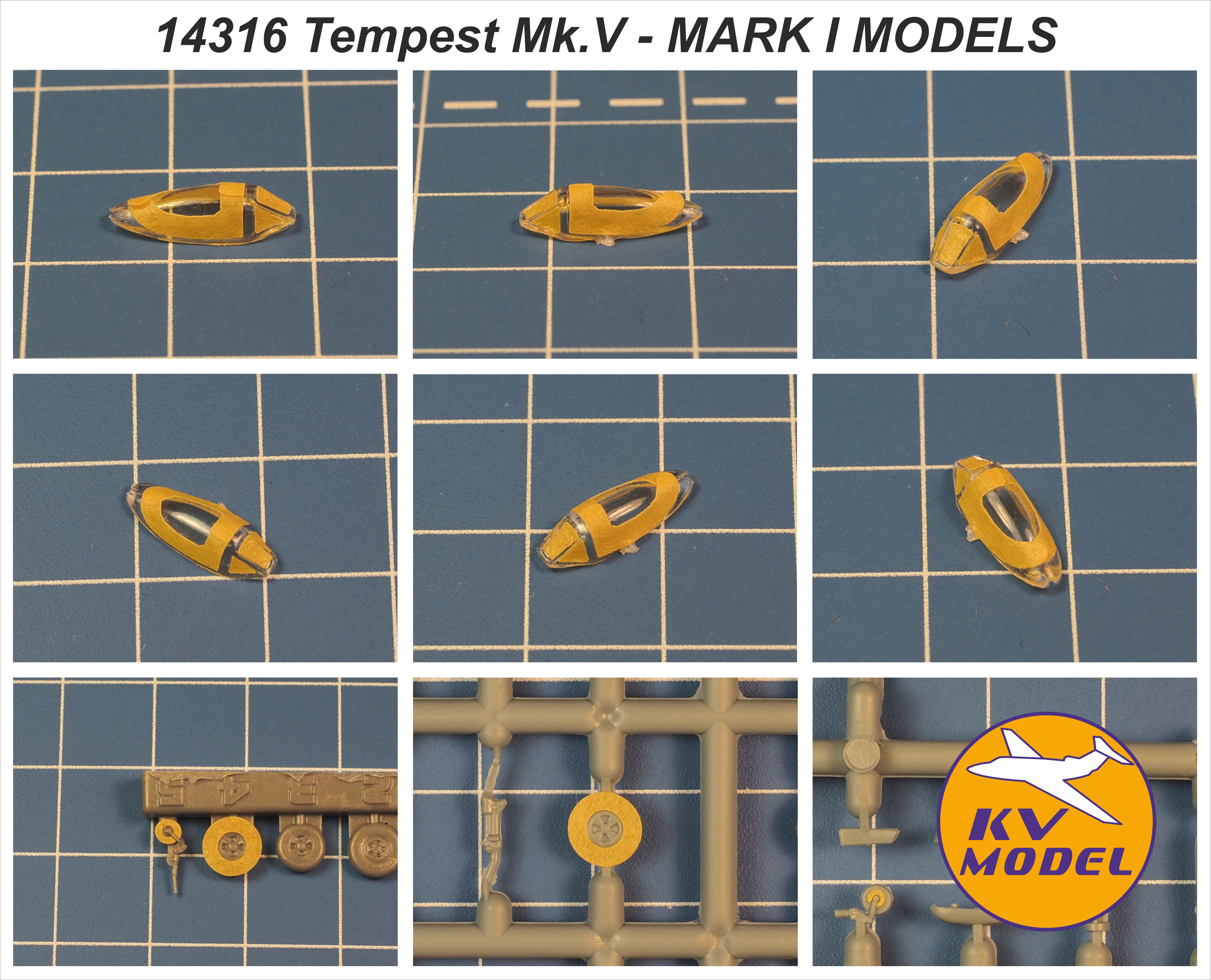 14316KV Окрасочная маска Hawker Tempest Mk.V (Mark I Models #MKM144177,#MKM144138, #MKM144111, #MKM144100, #MKM144109 ) + wheels masks