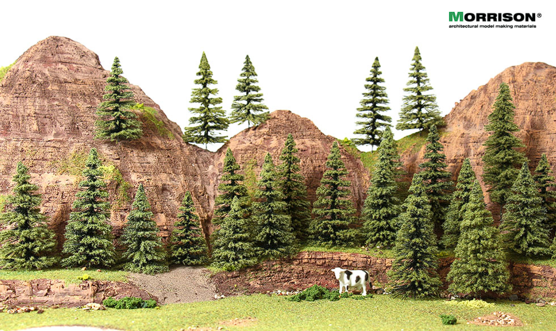 011-ee-112 Набор 3 шт. 'Мохнатые ели' для макета 10-15см.