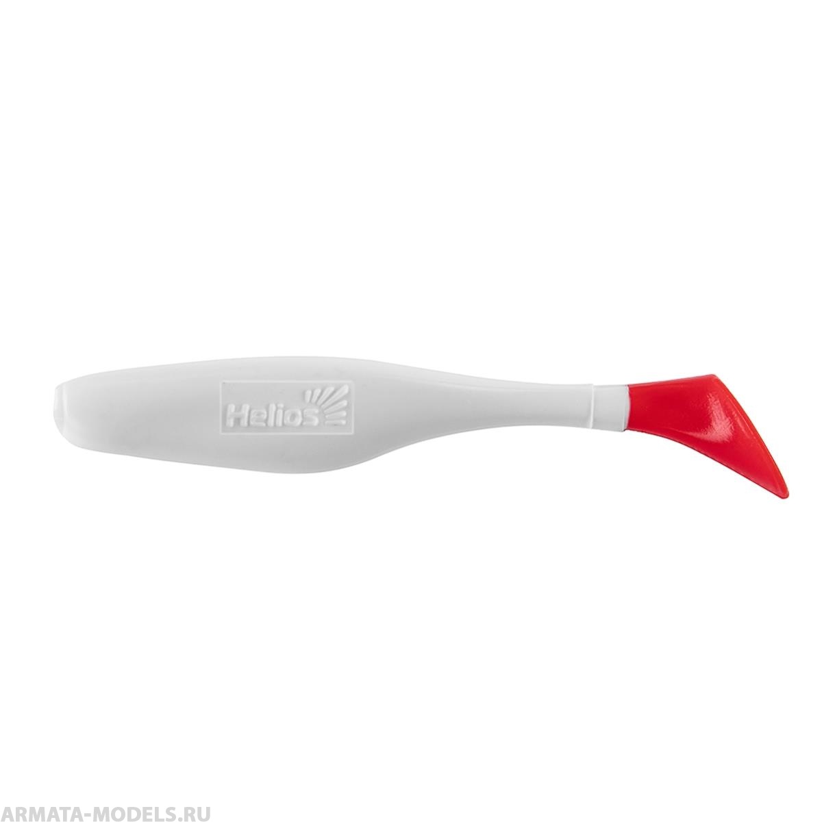 Виброхвост несъедоб. Vigor 3,75"/9.5 см White & Red 100шт. (HS-6-003-N) Helios( цена указана за упаковку, в количестве 100шт.)