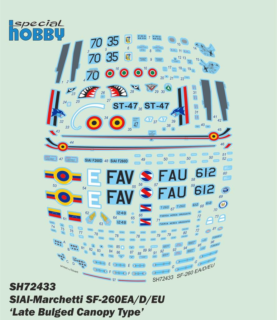SH72433 SIAI-Marchetti SF-260EA/D/EU  ‘Late Bulged Canopy Type’ Special Hobby