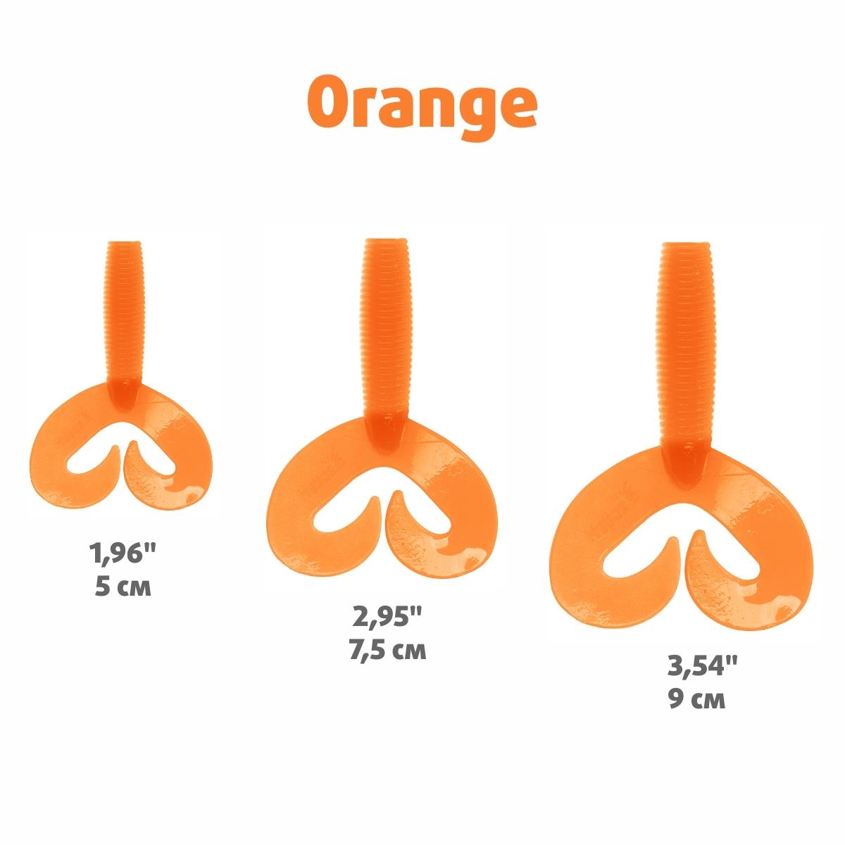 Твистер Credo Double Tail 3,54"/9 см Orange 5шт. (HS-28-024) Helios Твистер Credo Double Tail 3,54"/9 см Orange 5шт. (HS-28-024) Helios