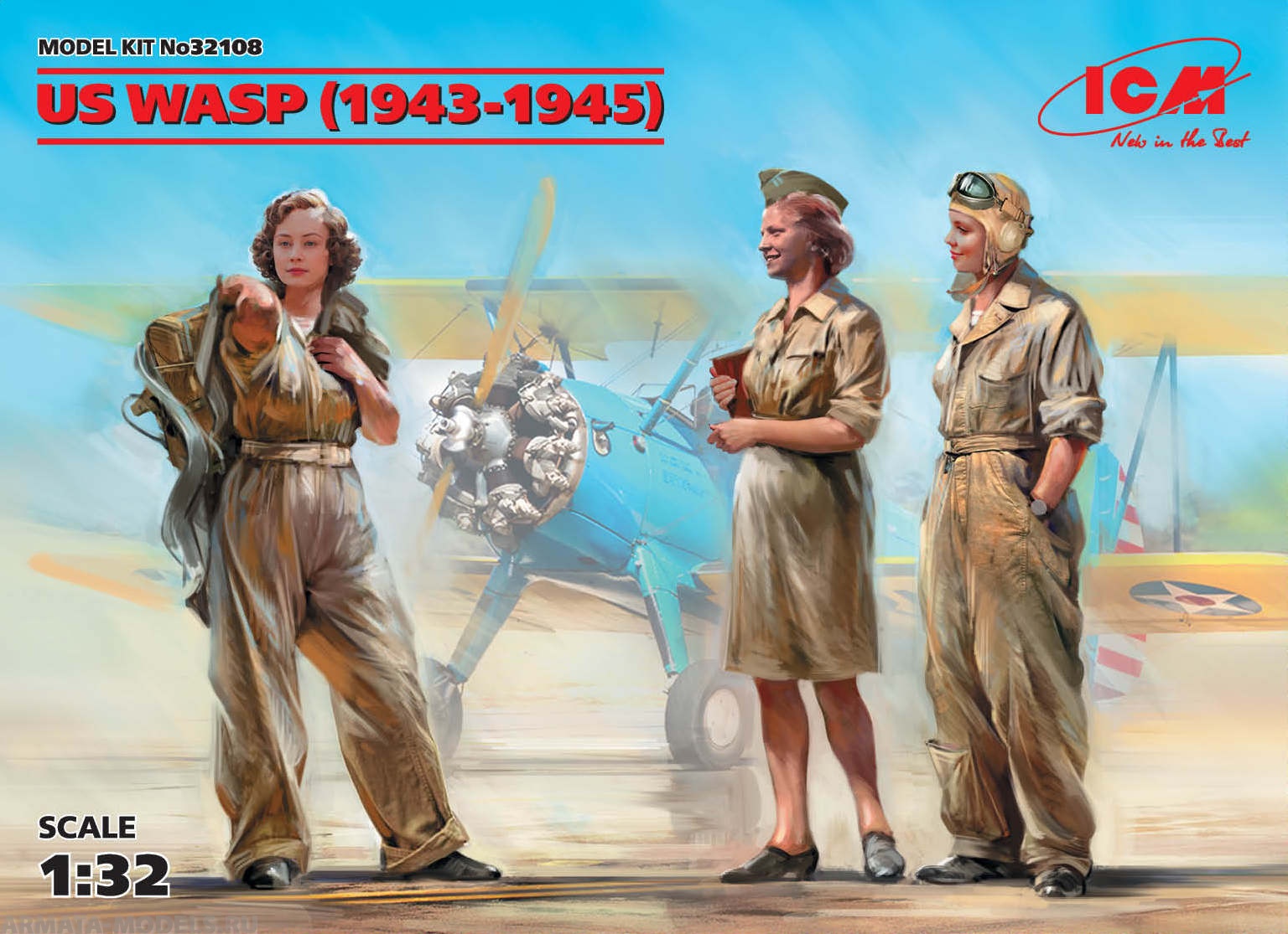 32108 Фигуры, Летчицы на службе ВВС США (1943-1945 г.) (3 фигуры) ICM 32108 Фигуры, Летчицы на службе ВВС США (1943-1945 г.) (3 фигуры) ICM