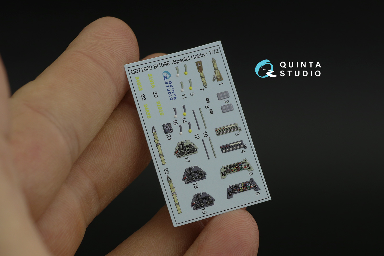 QD72009 3D Декаль интерьера кабины Bf 109E (Special Hobby)