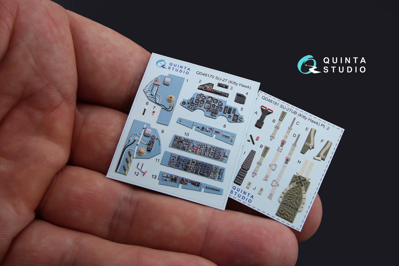 QD48170 3D Декаль интерьера кабины Су-27 (для модели KittyHawk)