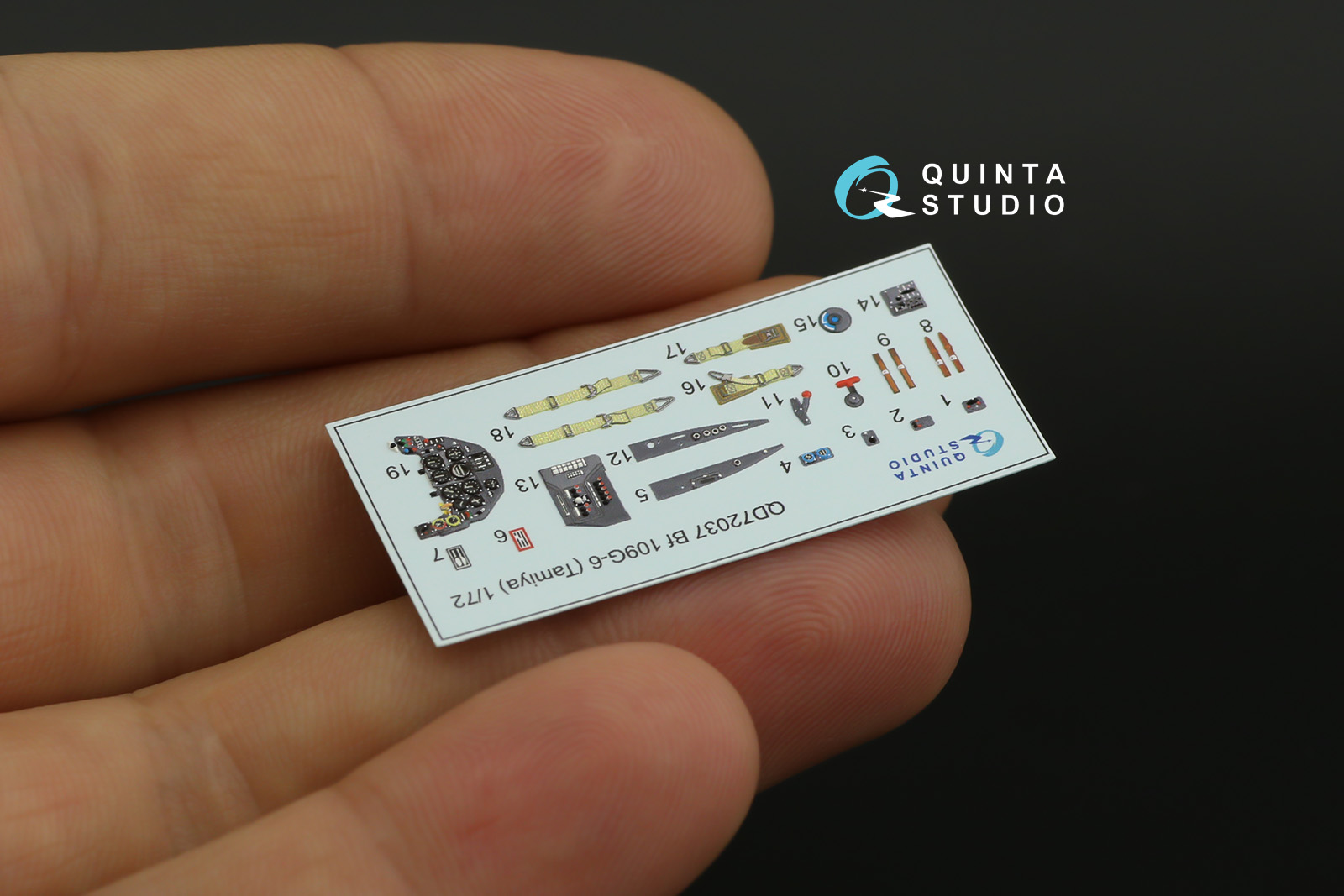 QD72037 3D Декаль интерьера кабины Bf 109 G-6 (Tamiya)