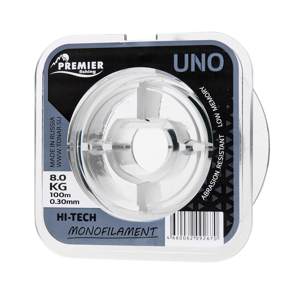 Леска UNO 0,30mm/100m Clear Nylon (PR-U-C-030-100) Premier Fishing( цена указана за упаковку, в количестве 5шт.)