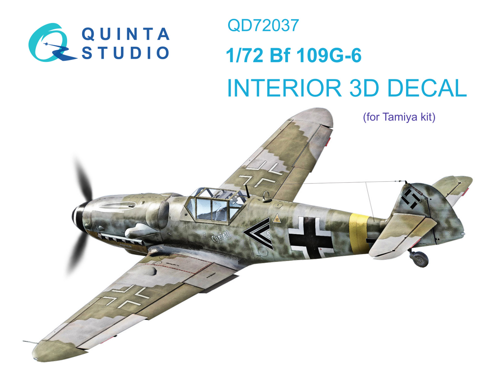 QD72037 3D Декаль интерьера кабины Bf 109 G-6 (Tamiya)