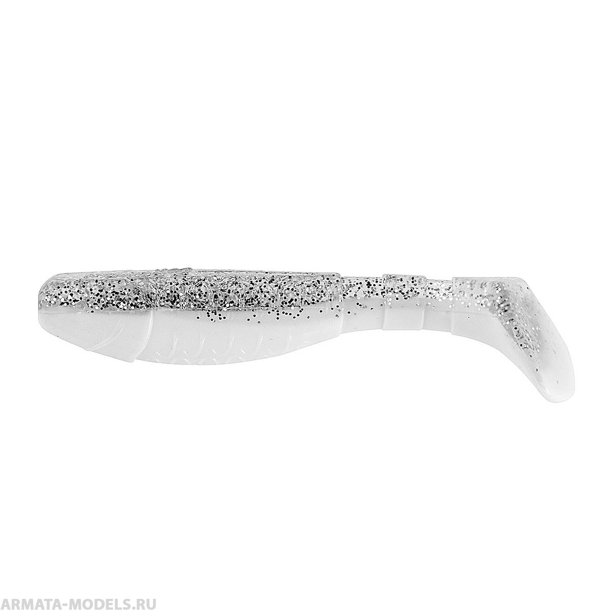 Виброхвост Chubby 3,55"/9 см White & Sparkles 5шт. (HS-4-002) Helios Виброхвост Chubby 3,55"/9 см White & Sparkles 5шт. (HS-4-002) Helios