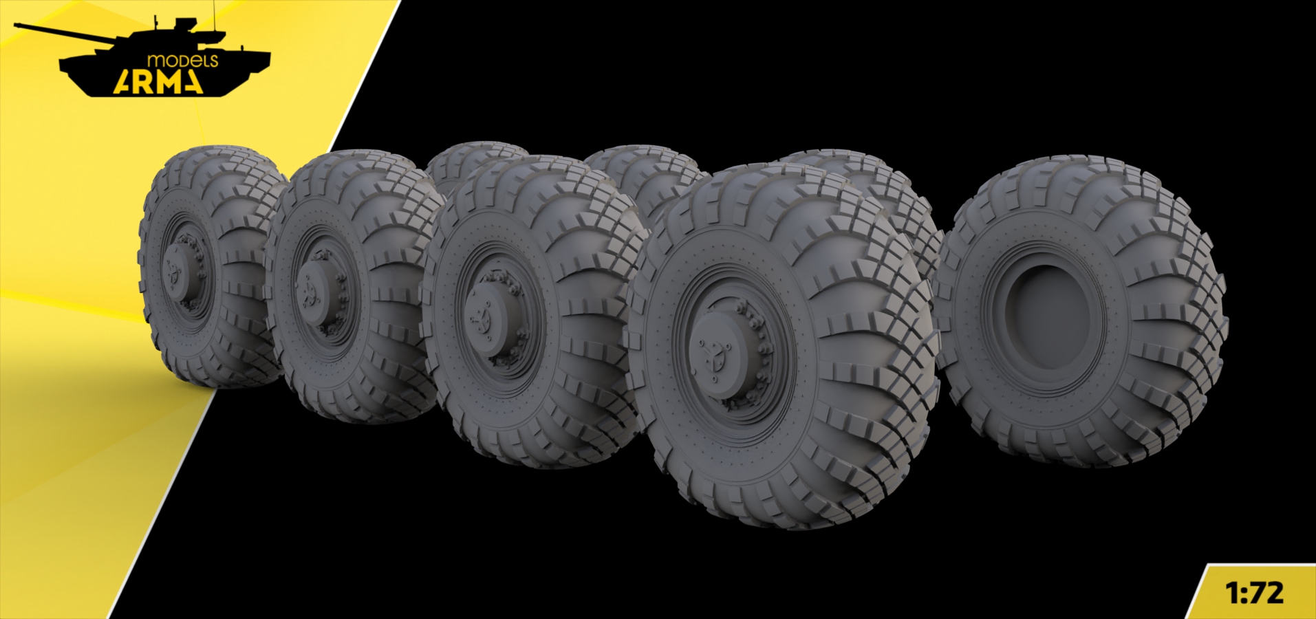 AM72443 Миниатюра Колеса под нагрузкой для КЗКТ Arma Models