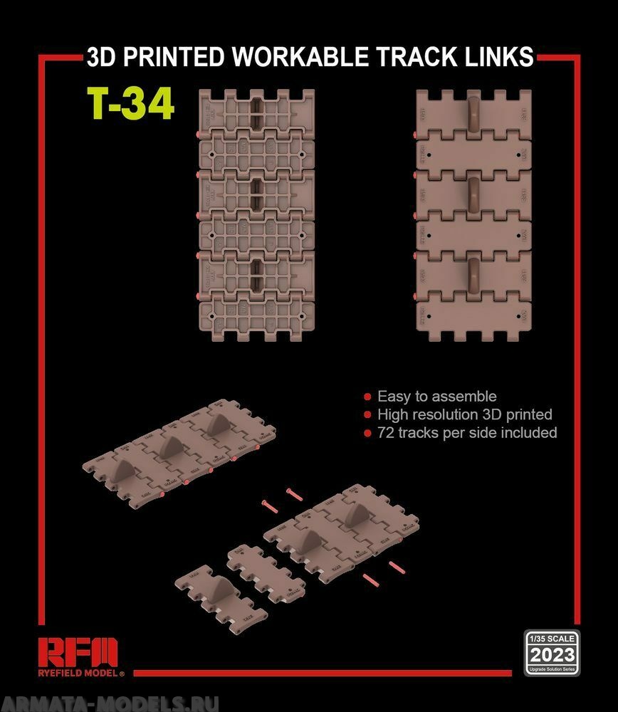 RM-2023 Workable track links for T-34 (3D printed )
