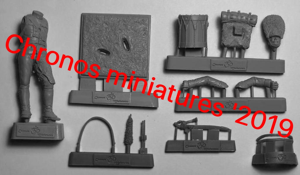 CHM-54185. Барабанщик гренадерских рот пехотных полков, Вюртемберг 1812 г. 54 мм. Материал - смола. Chronos Miniatures