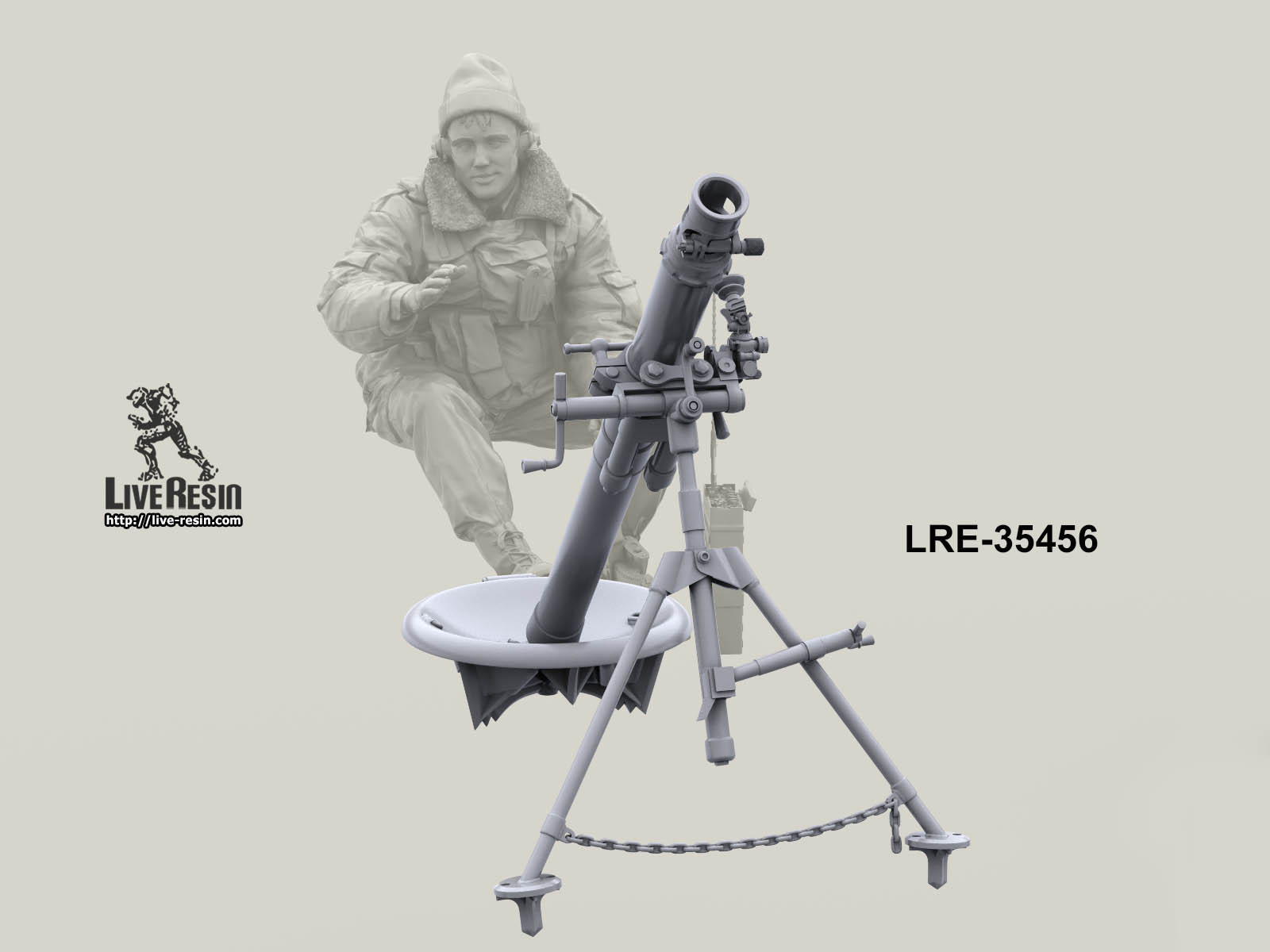 LRE35456 Современный Российский 82 мм миномет Live Resin