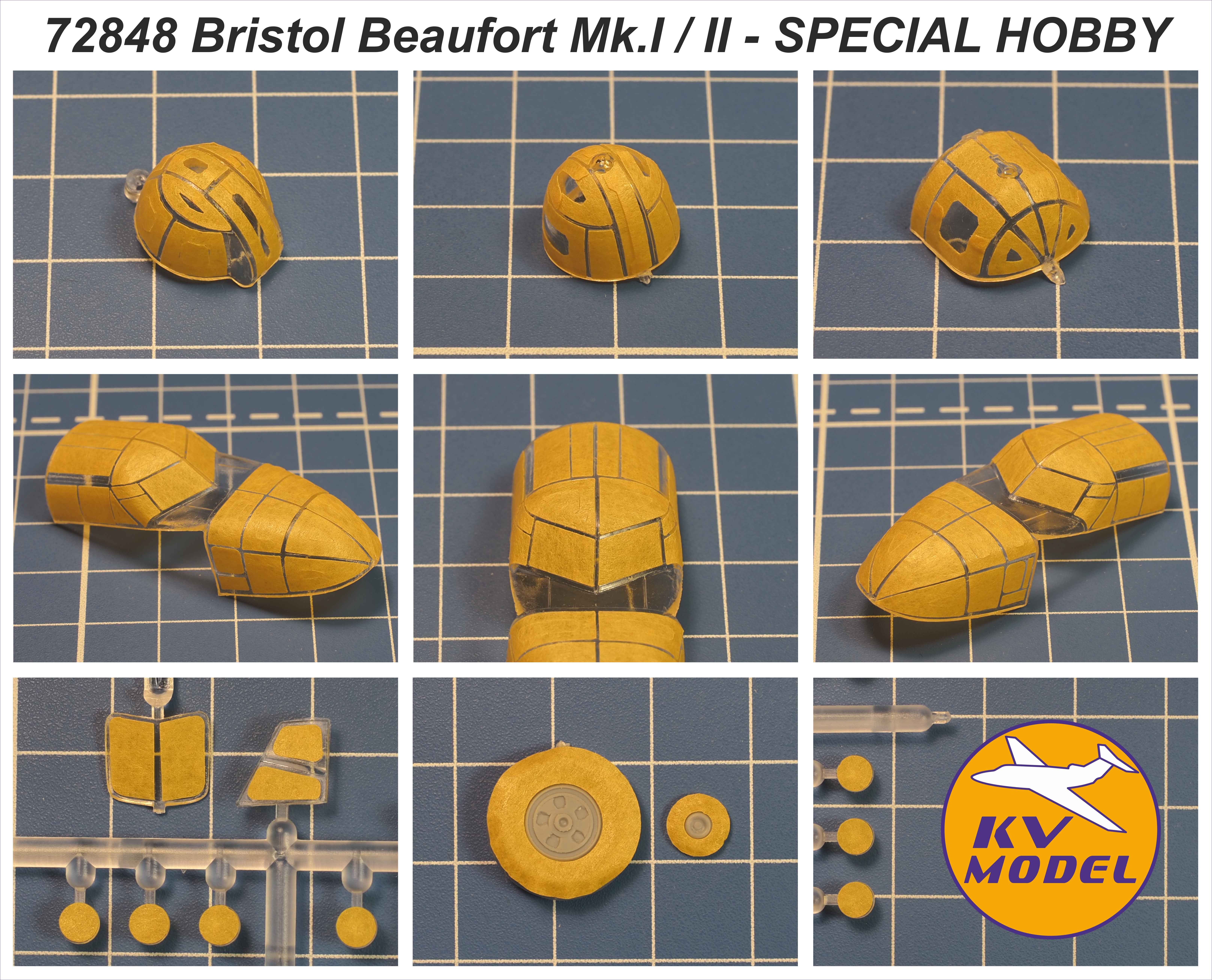 72848KV Окрасочная маска Bristol Beaufort Mk.Ia / Mk.II / Mk.VIII (SPECIAL HOBBY #SH72083, #SH72027, #SH72026) + маски на колеса