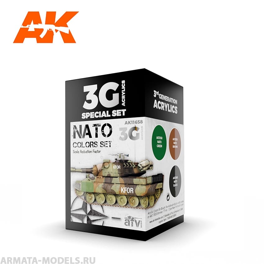 AK11658 Набор красок NATO COLORS 3G AK11658 Набор красок NATO COLORS 3G