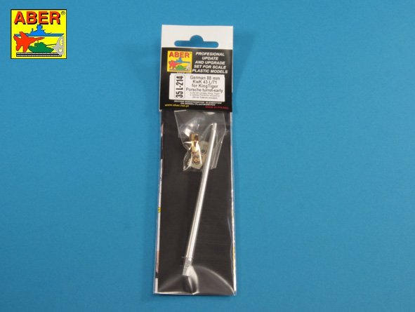 ABR-35-L-214  Дополнения для  Barrel for German 8,8cm Kw.K 43 (L/71) gun used on Tiger B Porsche turret-early для Takom model 1/35 ABR-35-L-214  Дополнения для  Barrel for German 8,8cm Kw.K 43 (L/71) gun used on Tiger B Porsche turret-early для Takom model 1/35