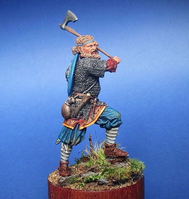 CHM-54060. Русский воин с топором, 13-14 века. 54 mm.  Материал - смола. Chronos Miniatures CHM-54060. Русский воин с топором, 13-14 века. 54 mm.  Материал - смола. Chronos Miniatures