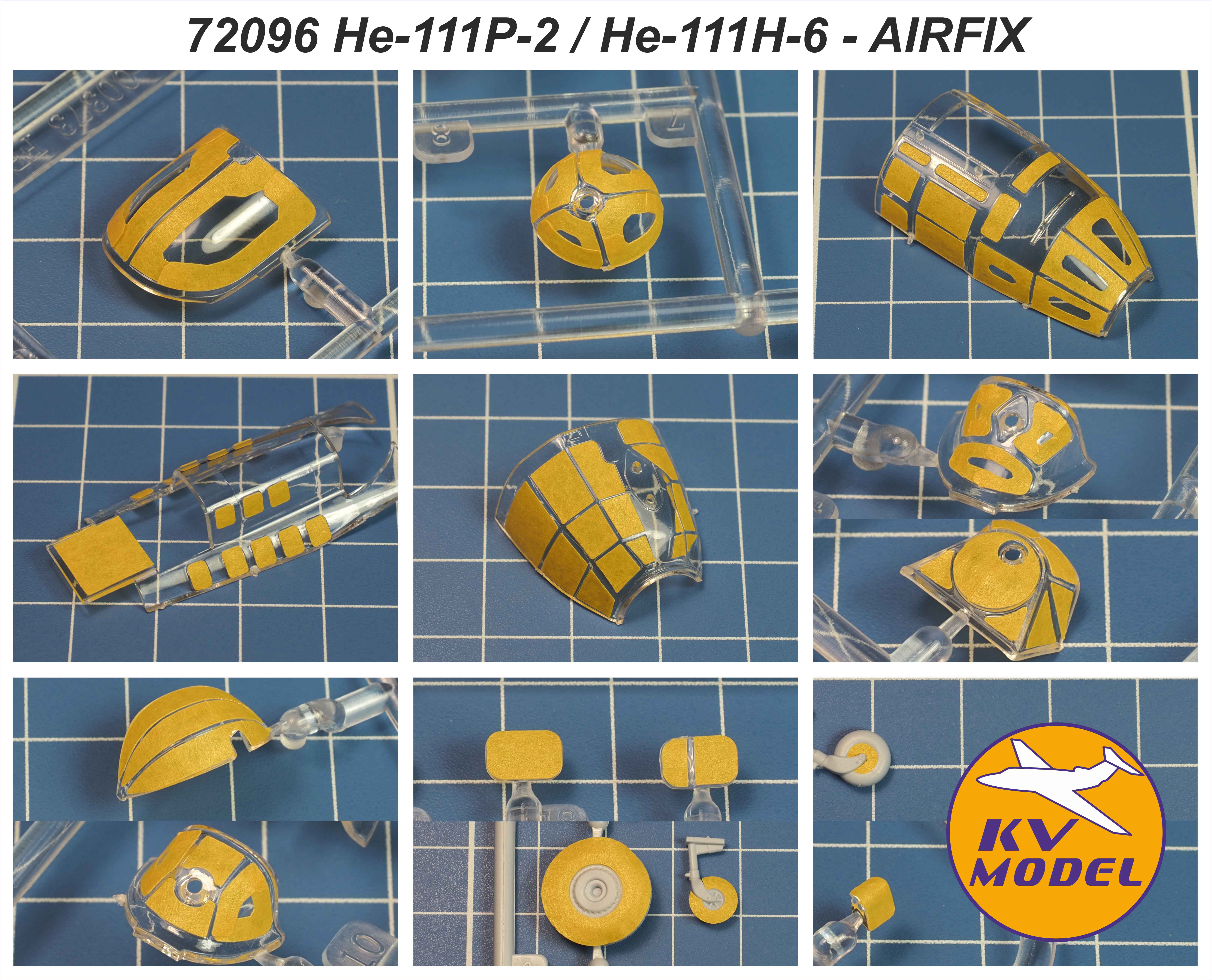 72096KV Heinkel He-111P2 / He-111H-6 (Airfix #A07007, #A06014) + маски на колеса