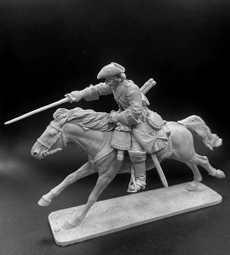 CHM-54330(M). Рядовой драгунских полков, Россия 1706-25 гг. 54 мм. Материал - белый металл. Chronos Miniatures
