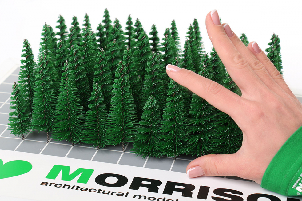 011ee018 Ели для макета. Набор 60 штук. 6-10 см.