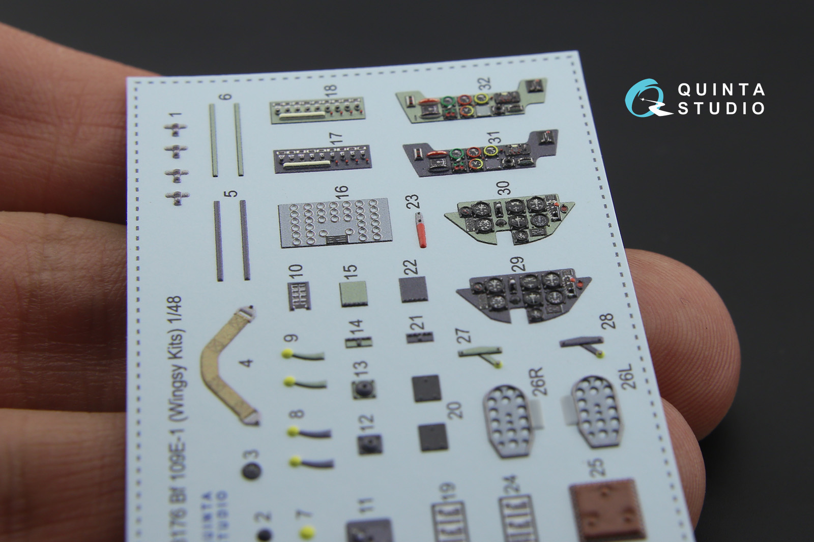 QD48176 3D Декаль интерьера кабины Bf 109E-1 (для модели Wingsy kits)