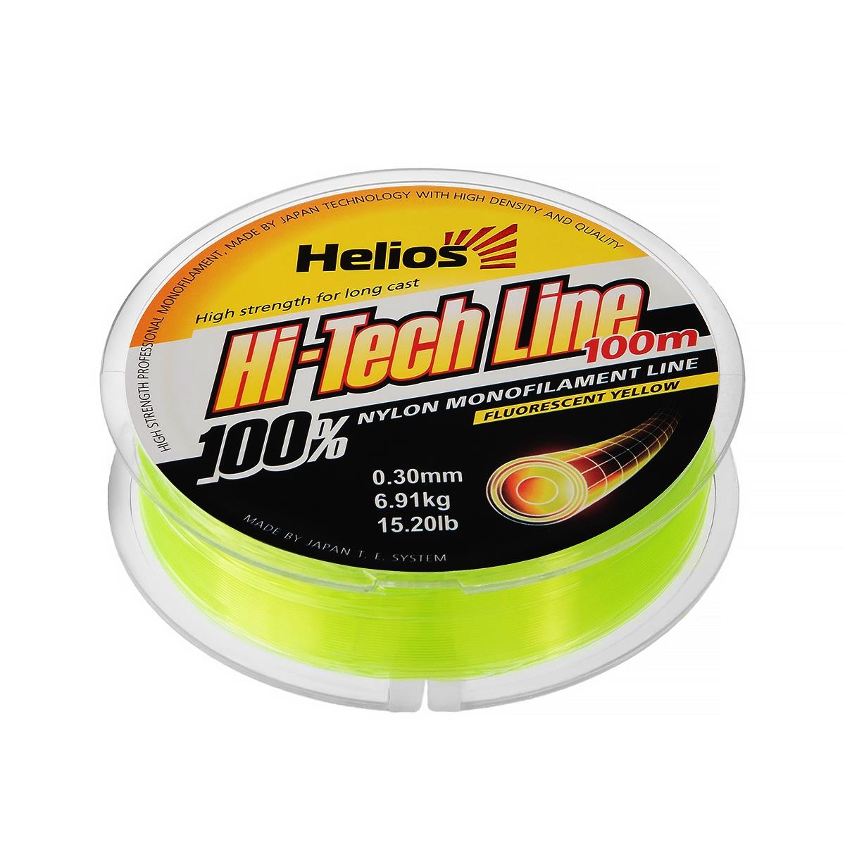 Леска Hi-tech Line Nylon Fluorescent Yellow 0,30mm/100 (HS-NBF 30/100) Helios
