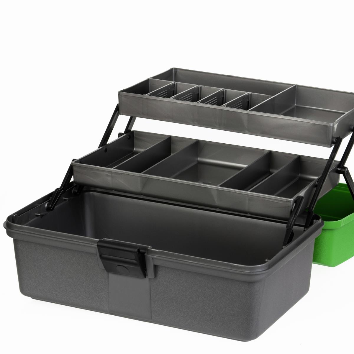 Ящик рыболова двухполочный зеленый (T-HS-FB2-G) Helios