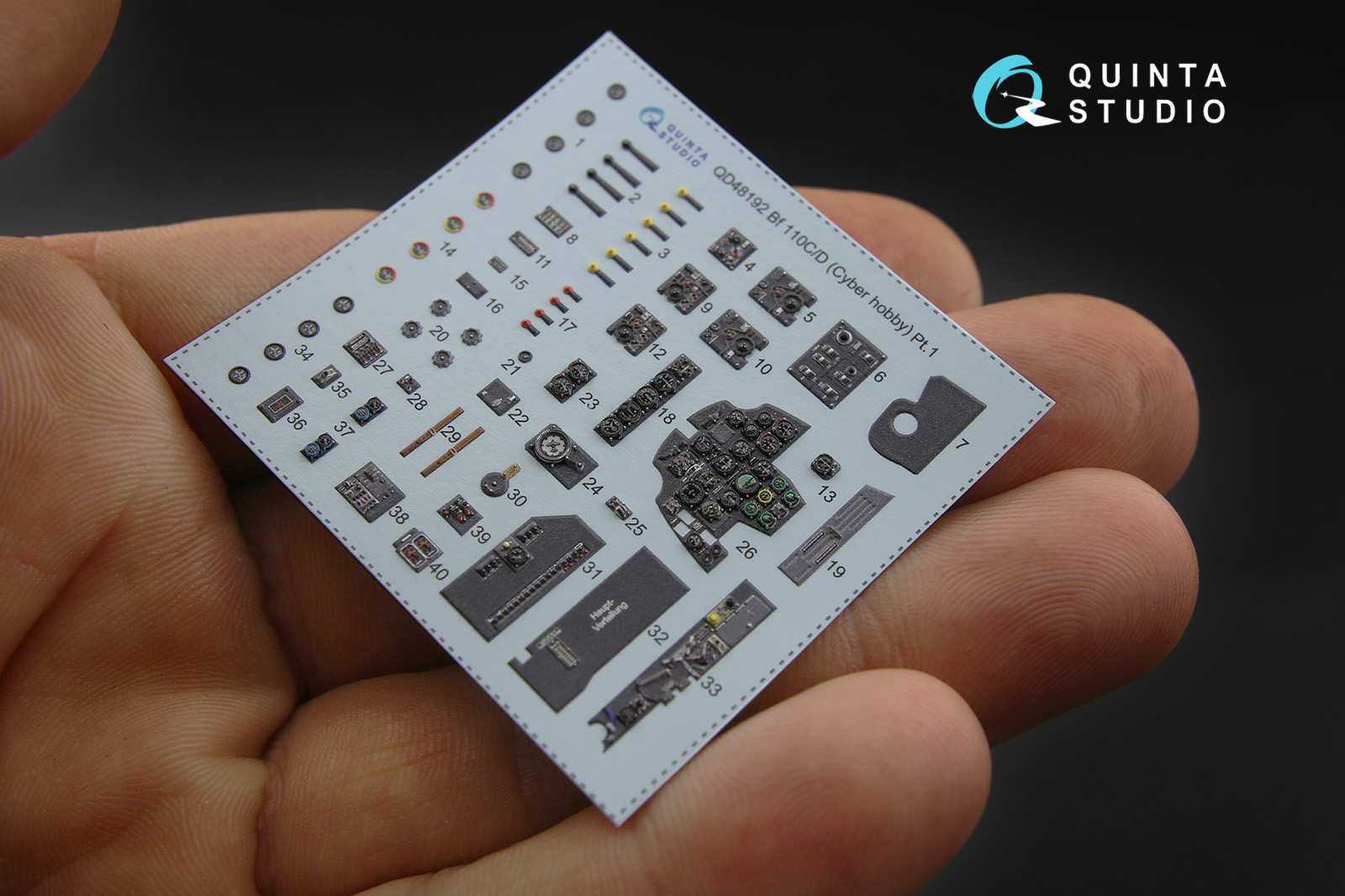 QD48192 3D Декаль интерьера кабины Bf 110C/D (для модели Cyber-hobby)