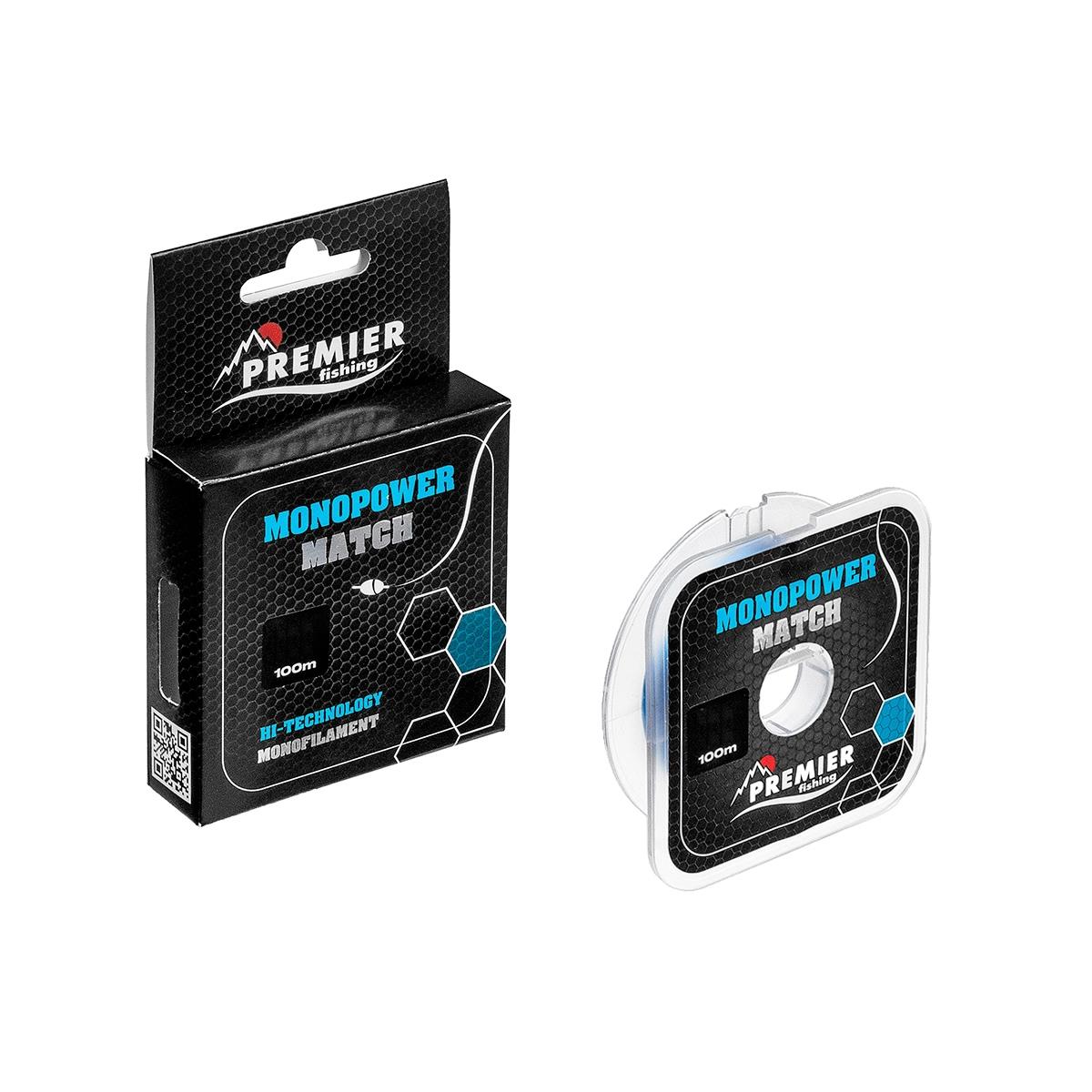 Леска MONOPOWER MATCH 0,25mm/100m Blue Nylon (PR-MM-B-025-100) Premier Fishing