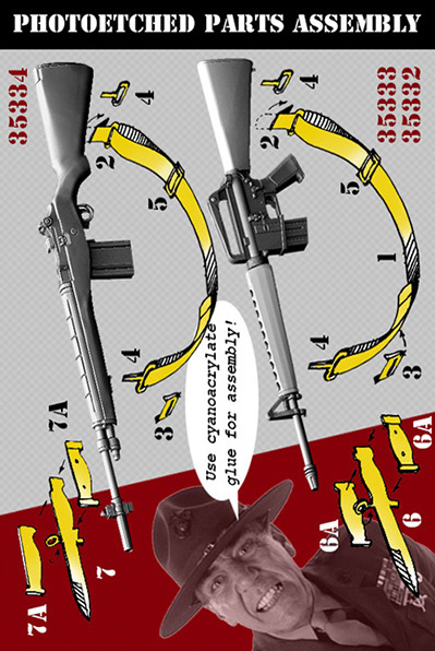 B6-35332 Миниатюра с фототравлением M16 Colt Mod 602 Bravo6