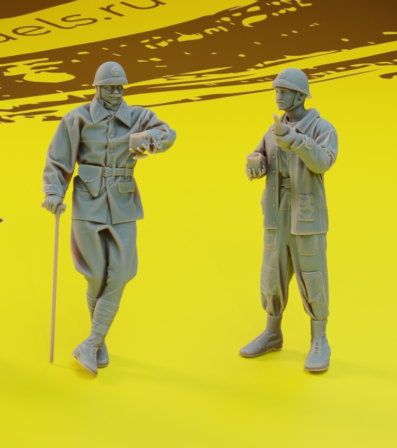 AM36041 Экипаж AMX ELC BIS на отдыхе 2 фигуры (Не для свободной продажи) Arma Models