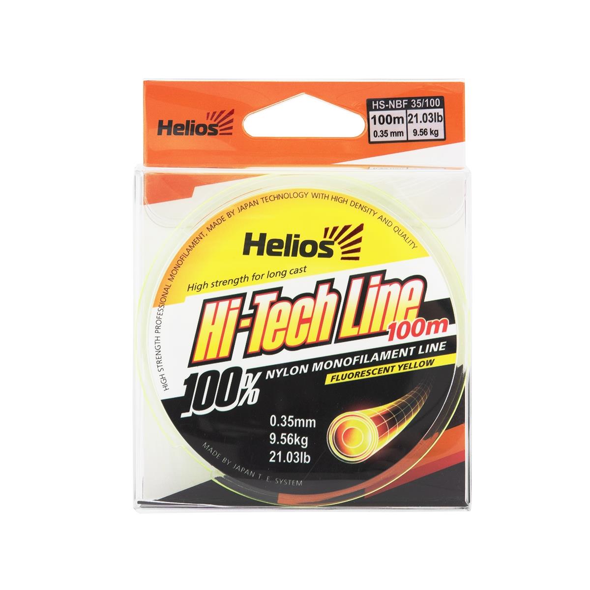 Леска Hi-tech Line Nylon Fluorescent Yellow 0,35mm/100 (HS-NBF 35/100) Helios