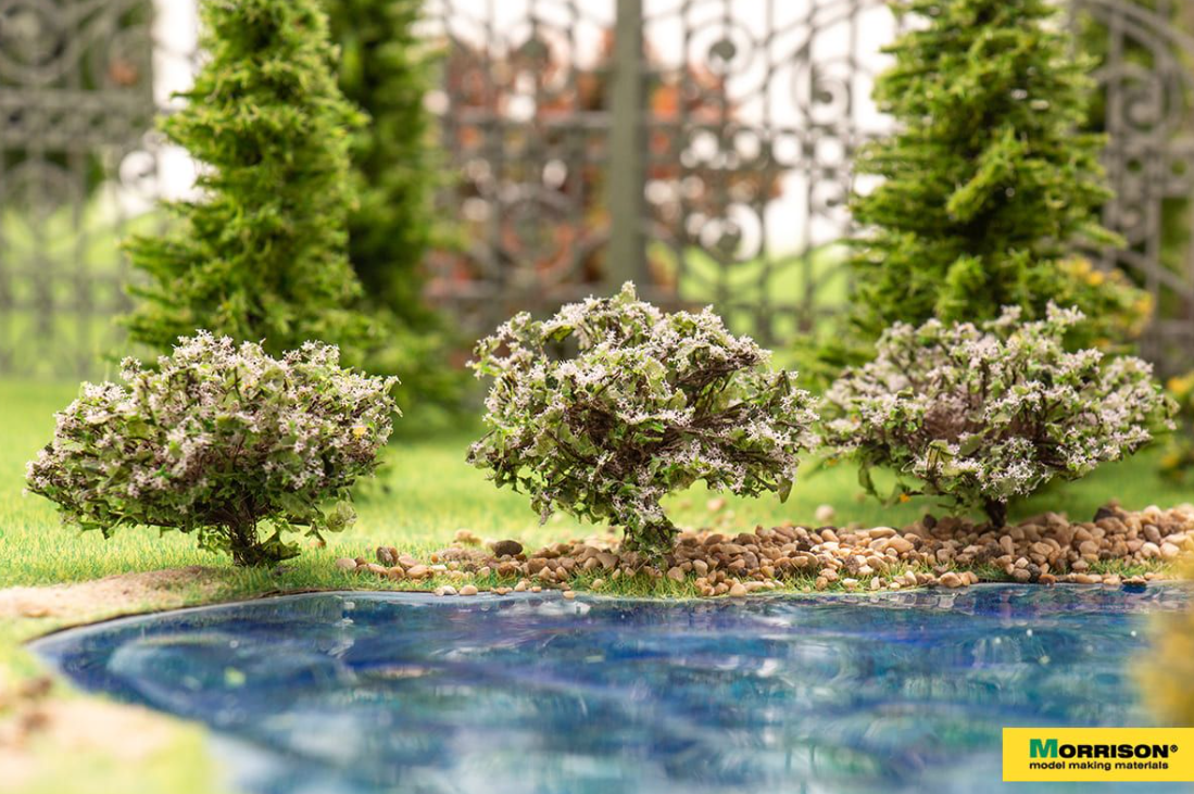 011kr009 Цветущие сиреневые кусты для макетов. Набор 3 шт.