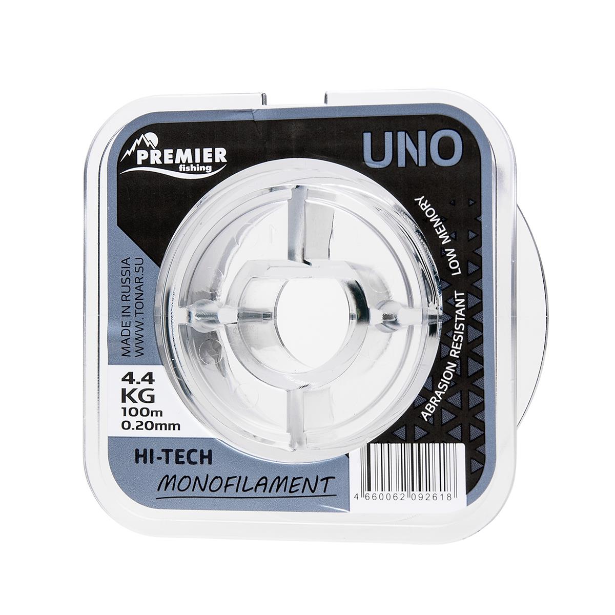 Леска UNO 0,20mm/100m Clear Nylon (PR-U-C-020-100) Premier Fishing( цена указана за упаковку, в количестве 5шт.)