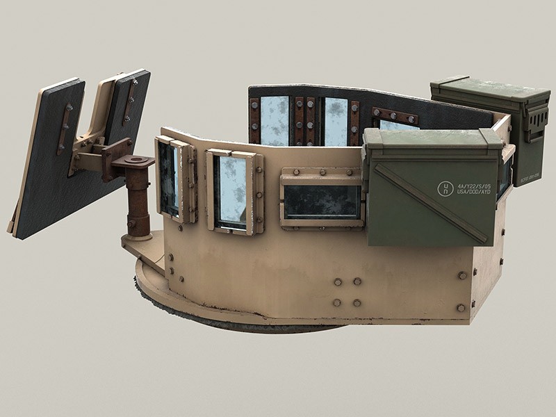 LRE35293 Шестиугольная бронированная башня с приваренными дополнительными ящиками для боеприпасов 