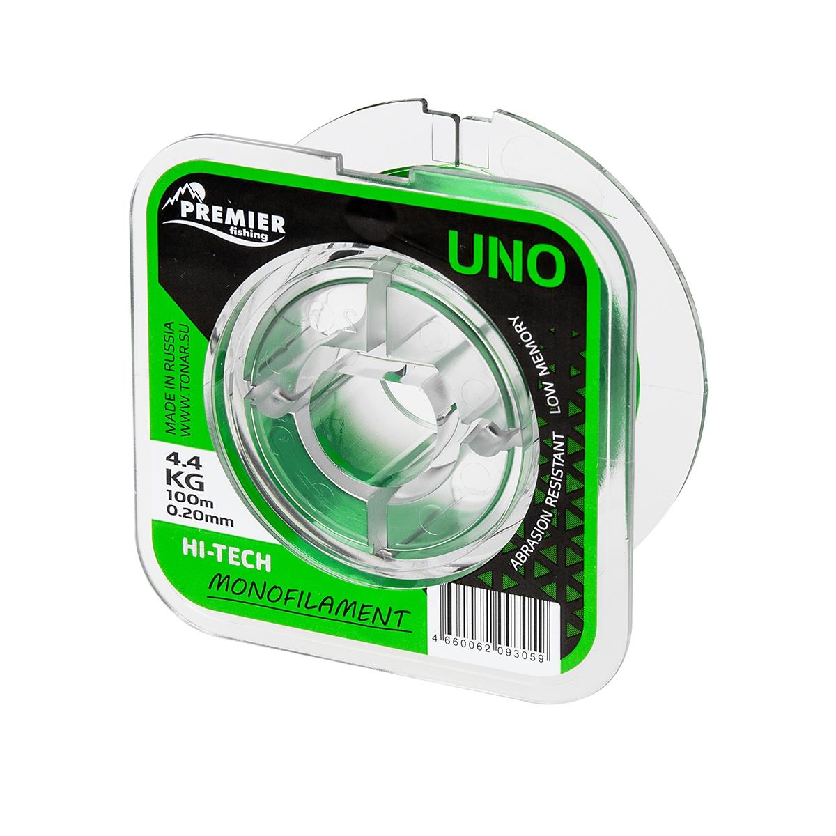 Леска UNO 0,20mm/100m Green Nylon (PR-U-G-020-100) Premier Fishing( цена указана за упаковку, в количестве 5шт.)