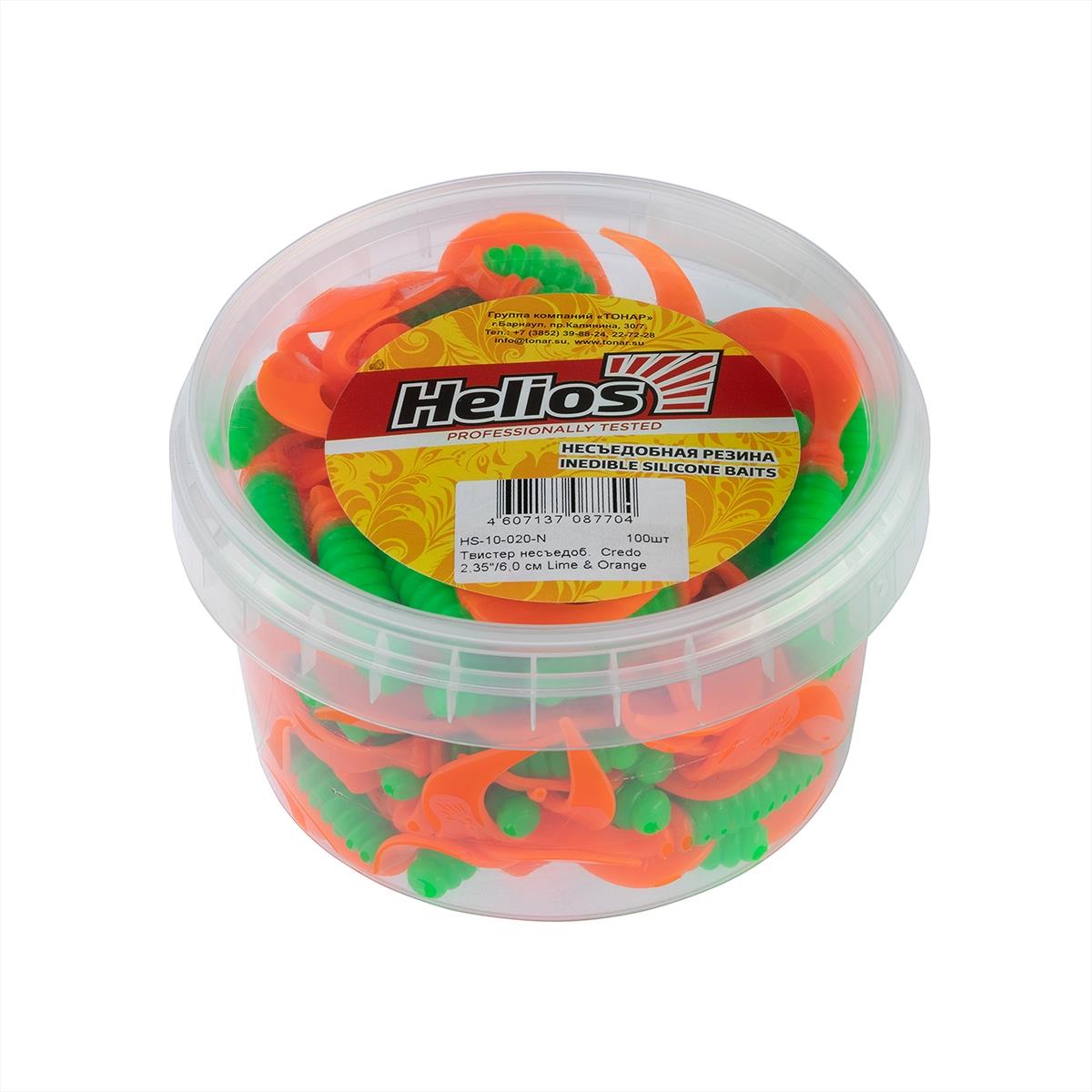 Твистер Credo 2,35"/6,0 см Lime & Orange 7шт. (HS-10-020) Helios Твистер Credo 2,35"/6,0 см Lime & Orange 7шт. (HS-10-020) Helios