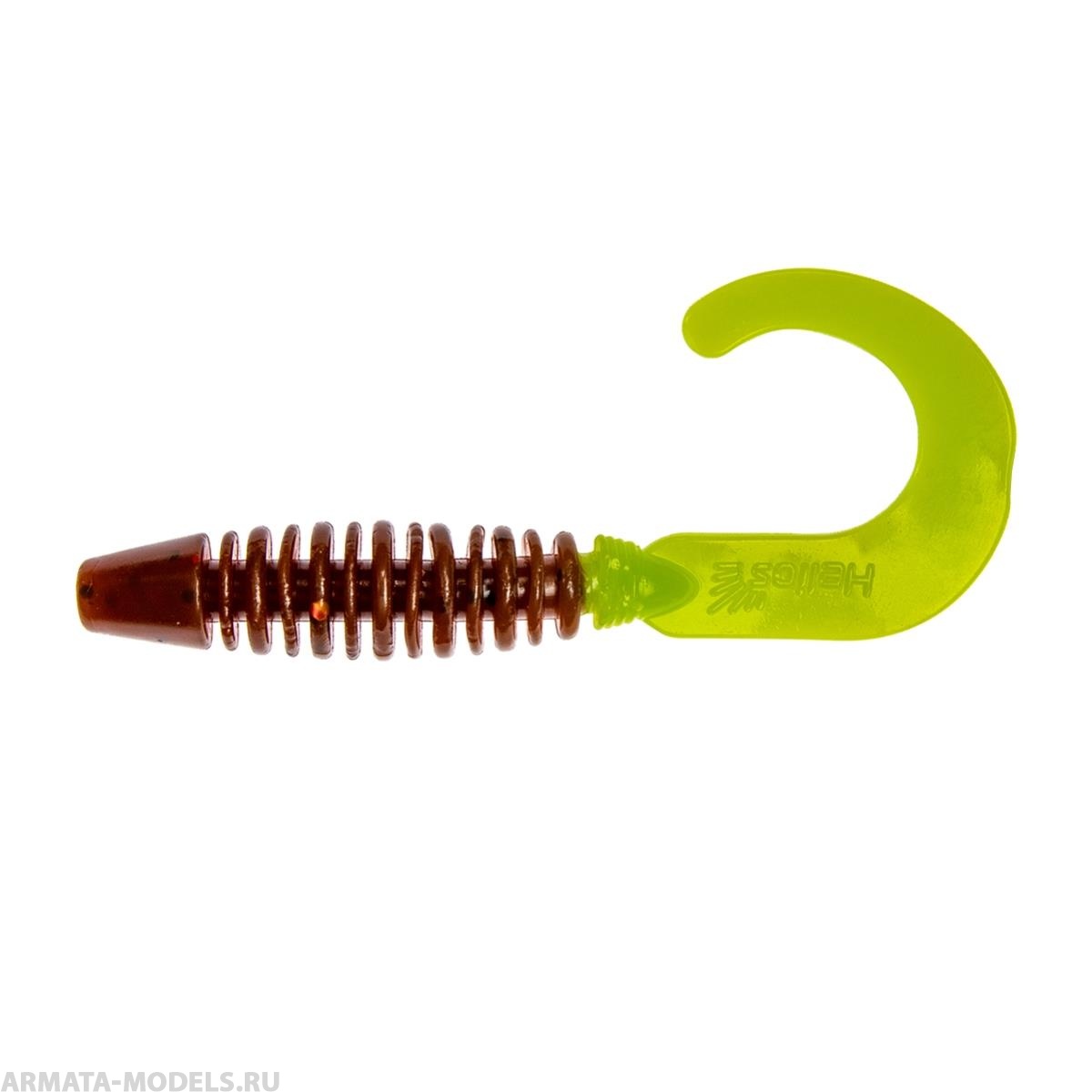 Твистер несъедоб. Din 3,11''/7,9см Rusty Gold & Lime 100 шт. (HS-33-017-N) Helios( цена указана за упаковку, в количестве 100шт.)