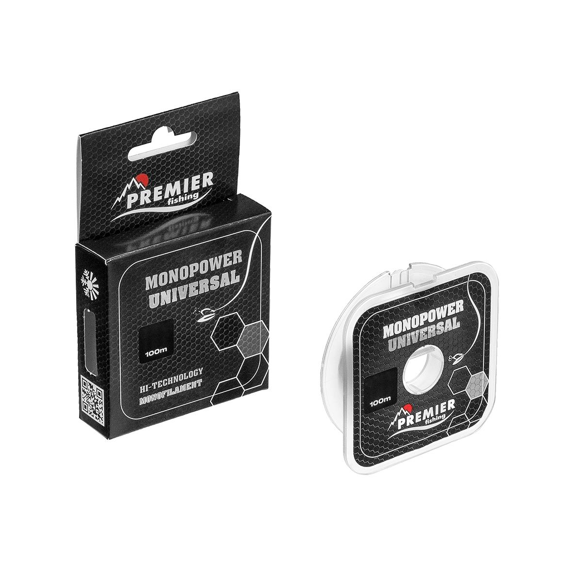 Леска MONOPOWER UNIVERSAL 0,30mm/100m Clear Nylon (PR-MU-T-030-100) Premier Fishing( цена указана за упаковку, в количестве 10шт.)