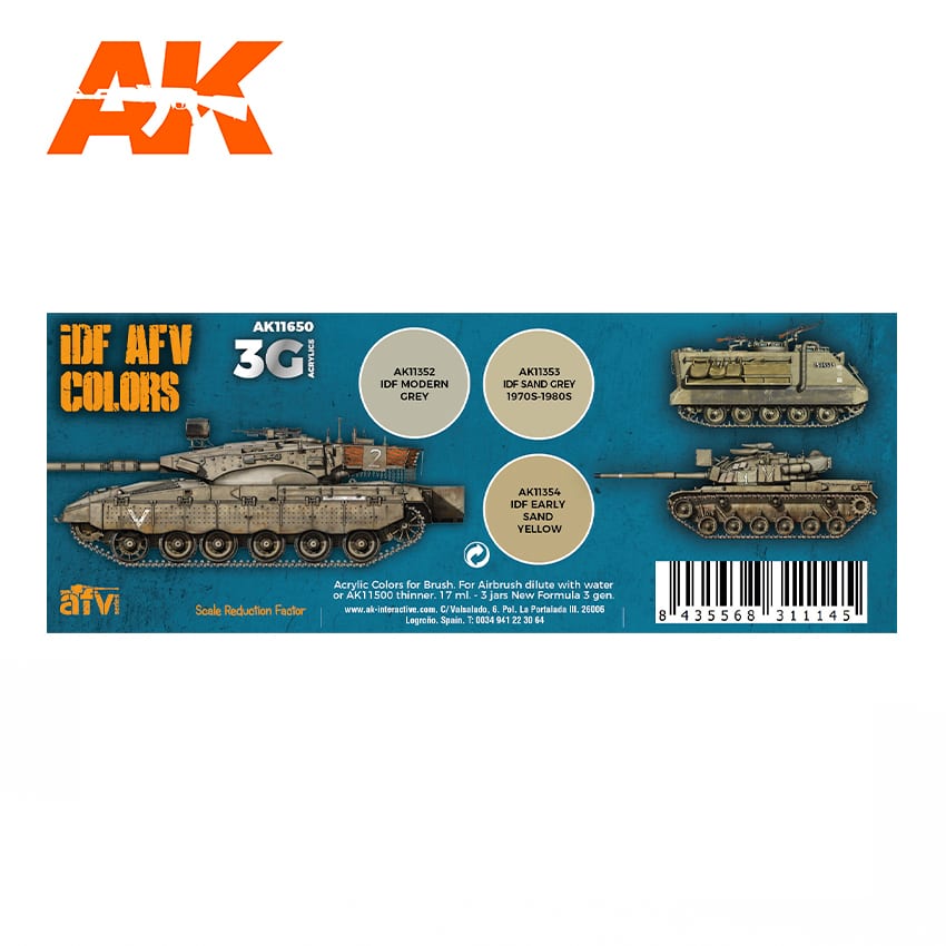 AK11650 Набор красок IDF AFV COLOR COMBOS AK11650 Набор красок IDF AFV COLOR COMBOS