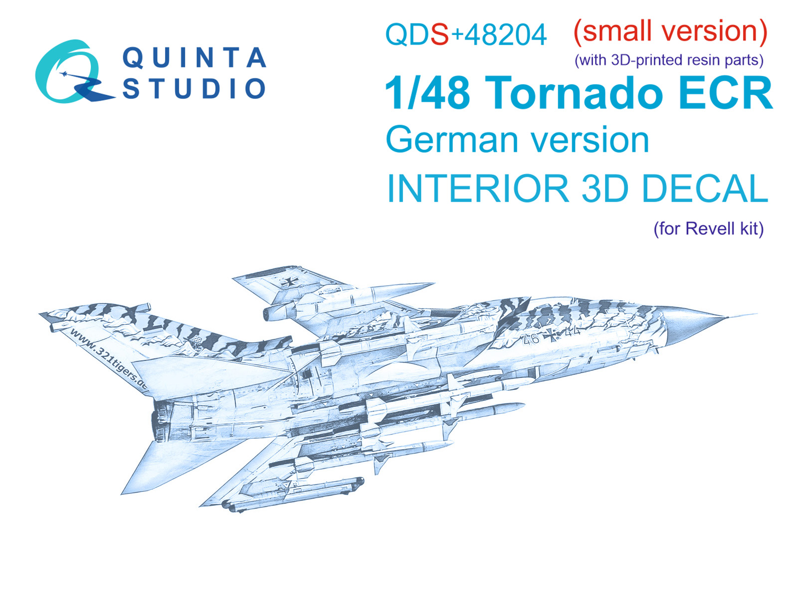 QDS+48204 3D Декаль интерьера кабины Tornado ECR German (Revell) (малая версия) (с 3D-печатными деталями)