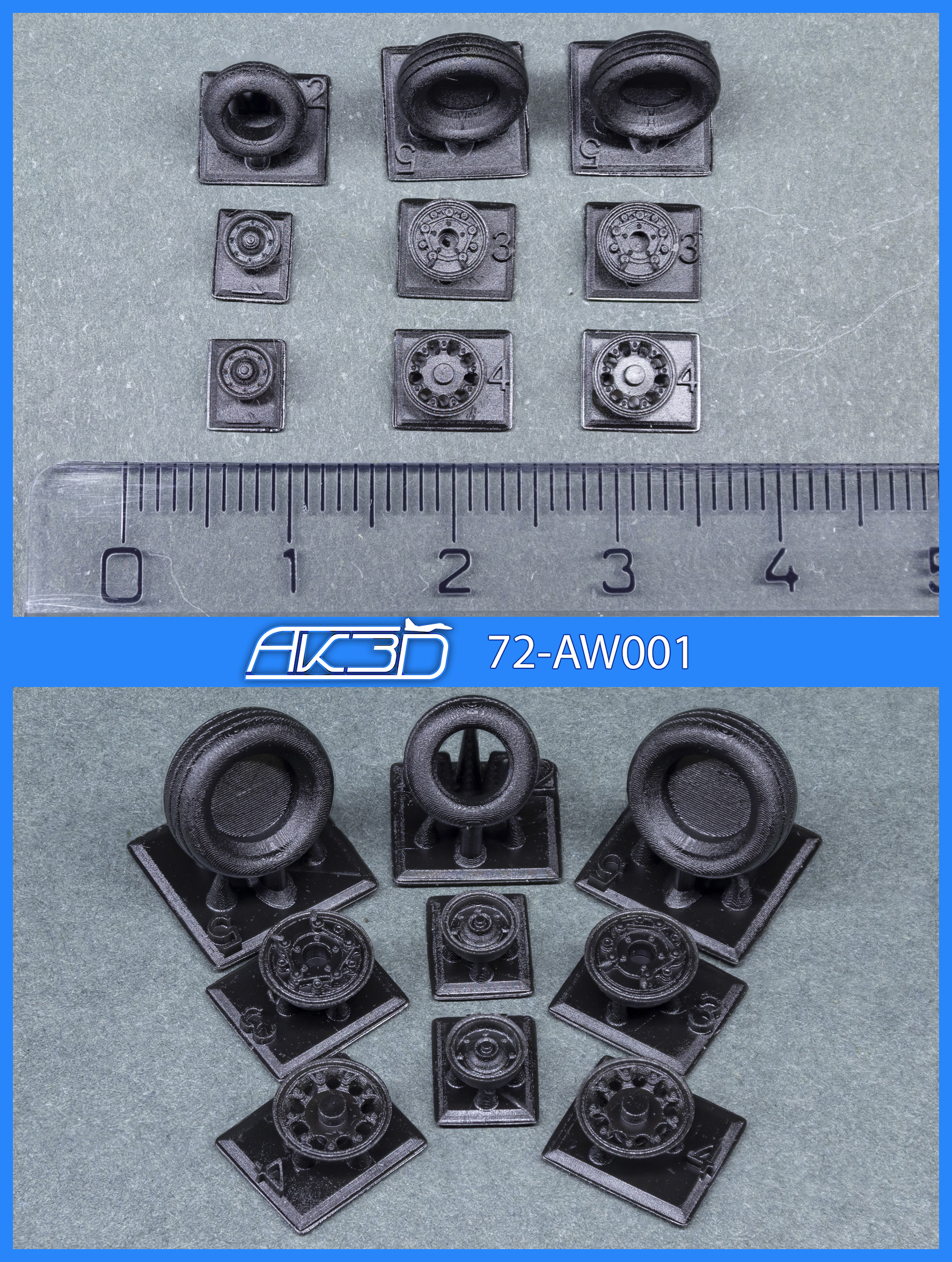 72-AW001 Колёса шасси для F-5E/N/F Tiger II; F-20 Tigershark. 1/72