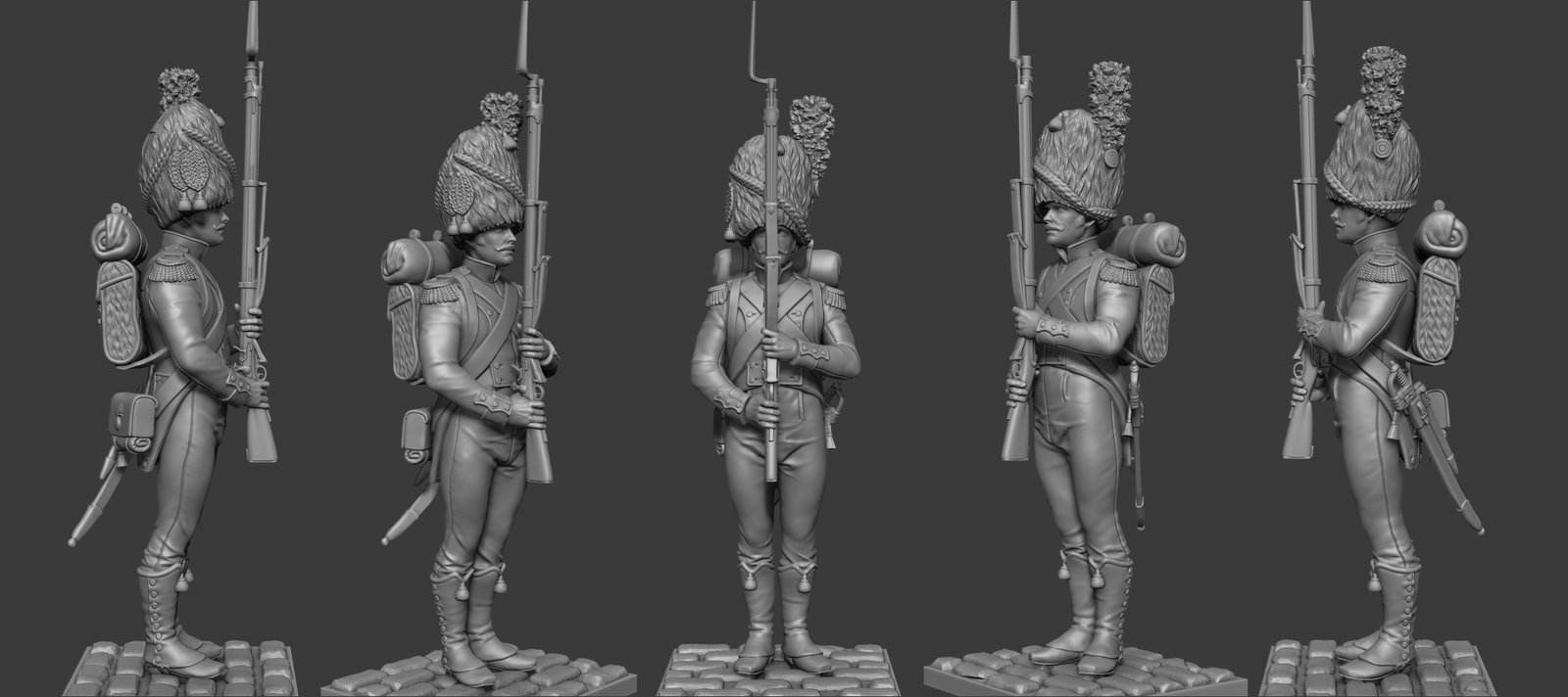 CHM-75004. Карабинер батальона Невшатель, 1810-12 гг. 75 мм. Материал – смола Chronos Miniatures