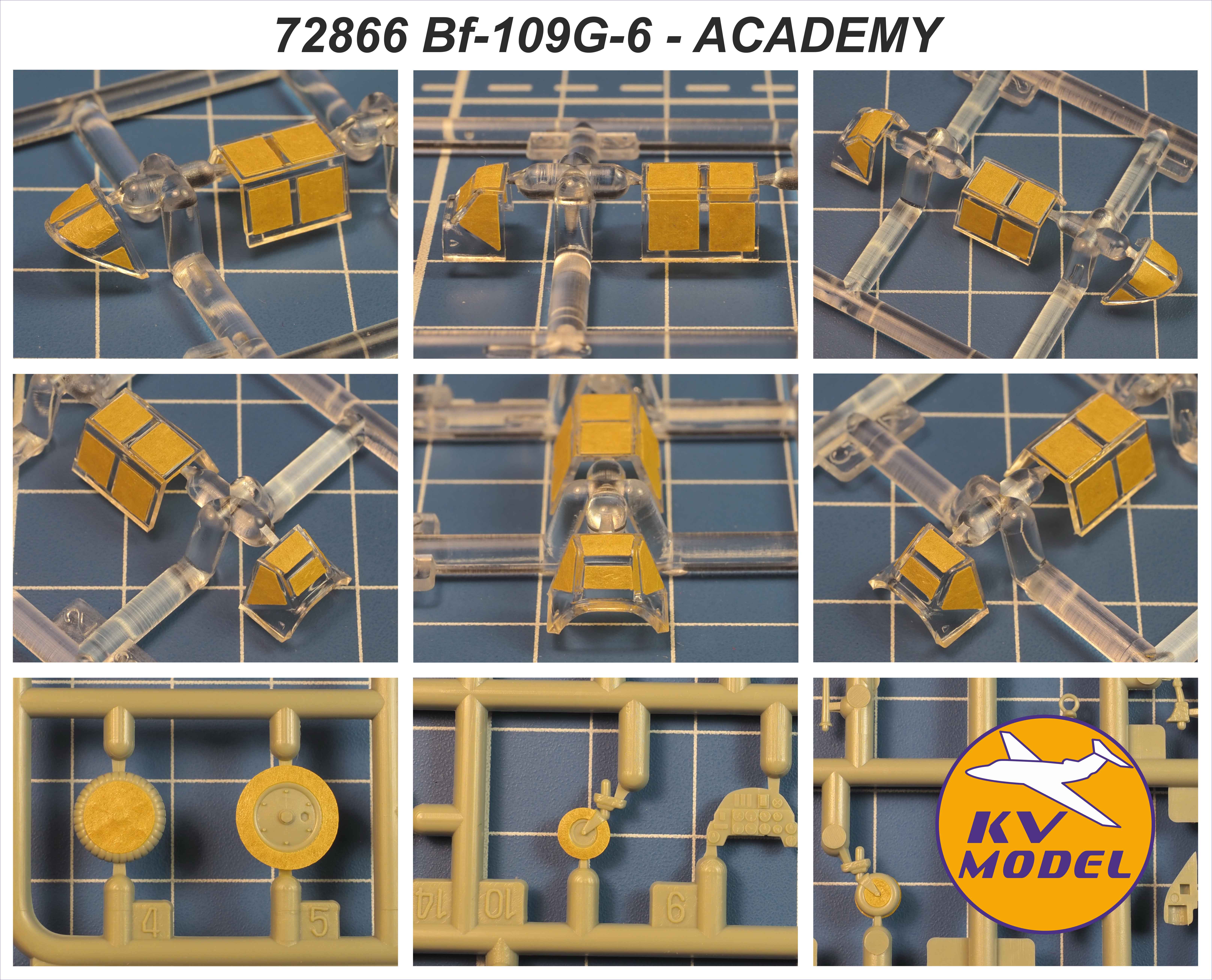 72866KV Окрасочная маска Messerschmitt Bf-109G-6 (ACADEMY #12467, #1653) + маски на диски и колеса